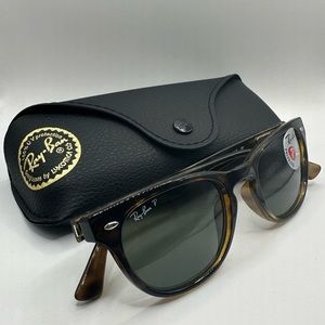 Ray-Ban RB4140 polarized sunglasses. Light Havana with Dark Green lens BRAND NEW
